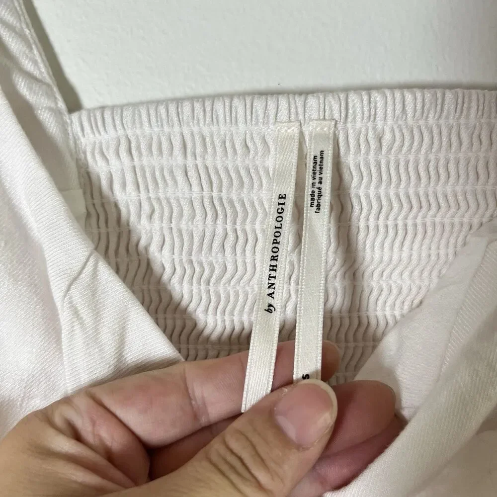 Anthropologie sleeveless square neck linen button wrap midi dress size XL - Picture 7 of 13